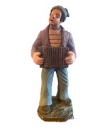 Art Clay Pottery Figure Statue Sailor Man Playing an Accordion ELADIO Br... - £70.72 GBP