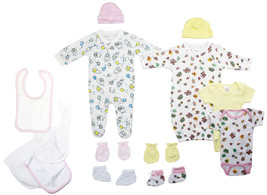 Girl 100% Cotton Newborn Baby Girls 11 Pc Layette Baby Shower Gift Set Newborn - £37.37 GBP