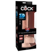 King Cock Plus 10&quot; Triple Density Cock With Balls - £68.01 GBP