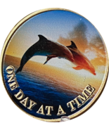 Dolphins Swimming Ocean One Day at A Time Medallion Seren... - £875.32 GBP