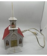 Vintage Light Up Plastic Church w/ Stained Glass Windows &amp; Bell in Steeple - €17,06 EUR
