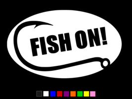 FISH ON FISH HOOK FISHERMAN Vinyl Decal Wall Truck Sticker CHOOSE SIZE C... - $4.64 CAD+
