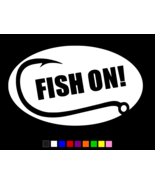 FISH ON FISH HOOK FISHERMAN Vinyl Decal Wall Truck Sticker CHOOSE SIZE C... - $4.67 CAD+