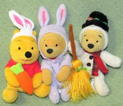 Winnie The Pooh Holiday Lot B EAN Bag Snowman Purple Bunny Plush Disney &amp; Fp Toys - £8.91 GBP
