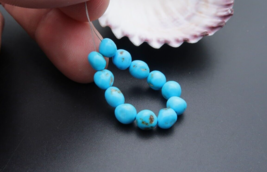 Robins Egg Blue Sleeping Beauty Turquoise Untreated Beads - Vivid Shining Blue - £37.61 GBP