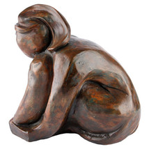 Assis Femme Par Donna Malpiede 1998 Bronze-Colored Sculpture 11 1/2 &quot; x 7 - £783.27 GBP