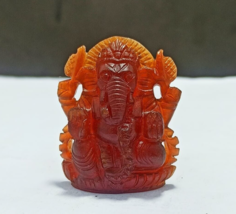 Lord Ganesh Natural Hessonite Gomed Gemstone statue - $222.75