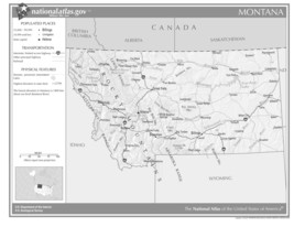 Montana State Reference (Black&amp;White) Laminated Wall Map - £74.15 GBP