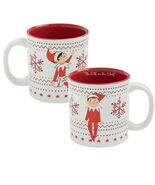 The Elf On The Shelf Ugly Sweater 20 oz Ceramic Coffee Mug Tea Cup Red W... - $416.19 MXN