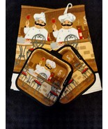 Italian Chef Decorative Kitchen Hand Dish Towels and Potholders 2 of Each - €12,79 EUR