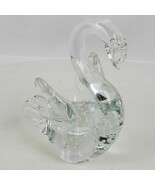 Vintage Murano ART Glass Swan Paperweight Figurine Clear 4 Inch Tall - $30.17 CAD