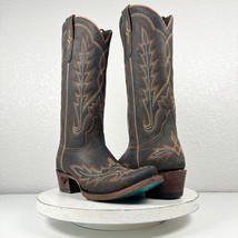 Lane LEXINGTON Brown Cowboy Boots 7.5 Womens Leather Western Wear Snip Toe Tall - £150.78 GBP