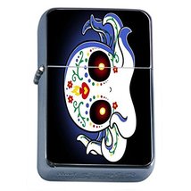 Day Of The Dead Ghost Flip Top Oil Lighter Em1 Smoking Cigarette Silver ... - £6.99 GBP