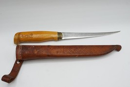 J Marttiini Finland Fish Filet Knife Rapala Leather Sheath Scabbard - $14.84