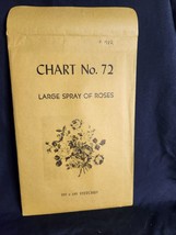 Vtg rare Babs Fuhrmann Cross Stitch Chart #72 Large Spray Of Roses 1982 - £18.75 GBP