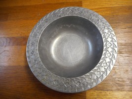 Vintage Wilton Mount Joy, PA Large Pewter Bowl with Aztec Engraved Rim - $29.70