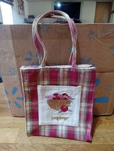 Longaberger Small Fabric Tote Plaid Basket Of Apples - $4.00