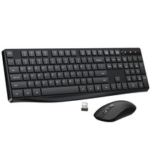 Wireless Keyboard And Mouse Combo, 2.4G Full-Sized Ergonomic Keyboard Mouse, 3 D - £33.81 GBP