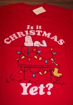 Vintage Style P EAN Uts Snoopy It Is Christmas Yet? T-Shirt Mens Medium New w/ Tag - $19.80