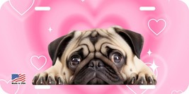 PUG DOG LYING FACE CAN PERSONALIZE NOVELTY METAL LICENSE PLATE F - $8.90+