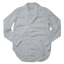 NWoT Frank &amp; Eileen Frank in White Gray Micro Heart Cotton Button Down Shirt XS - £48.28 GBP