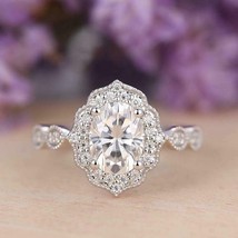 14k White Gold Finish 0.50 Ct Oval Cut Diamond Wedding Engagement Ring 925 - £77.52 GBP