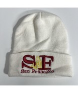San Francisco Knit Hat Beanie White Embroidered Red Logo With Bridge - $52.25