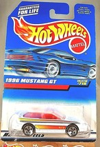 1998 Hot Wheels Collector #715 1996 MUSTANG GT White w/Chrome 5 Spoke VHTF Card - $15.50