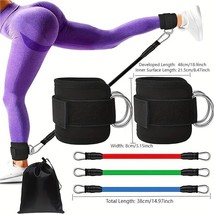 Ankle Resistance Bands Cuffs Fitness Set Workout Pedal Puller Rope Exercise Gym - £14.67 GBP