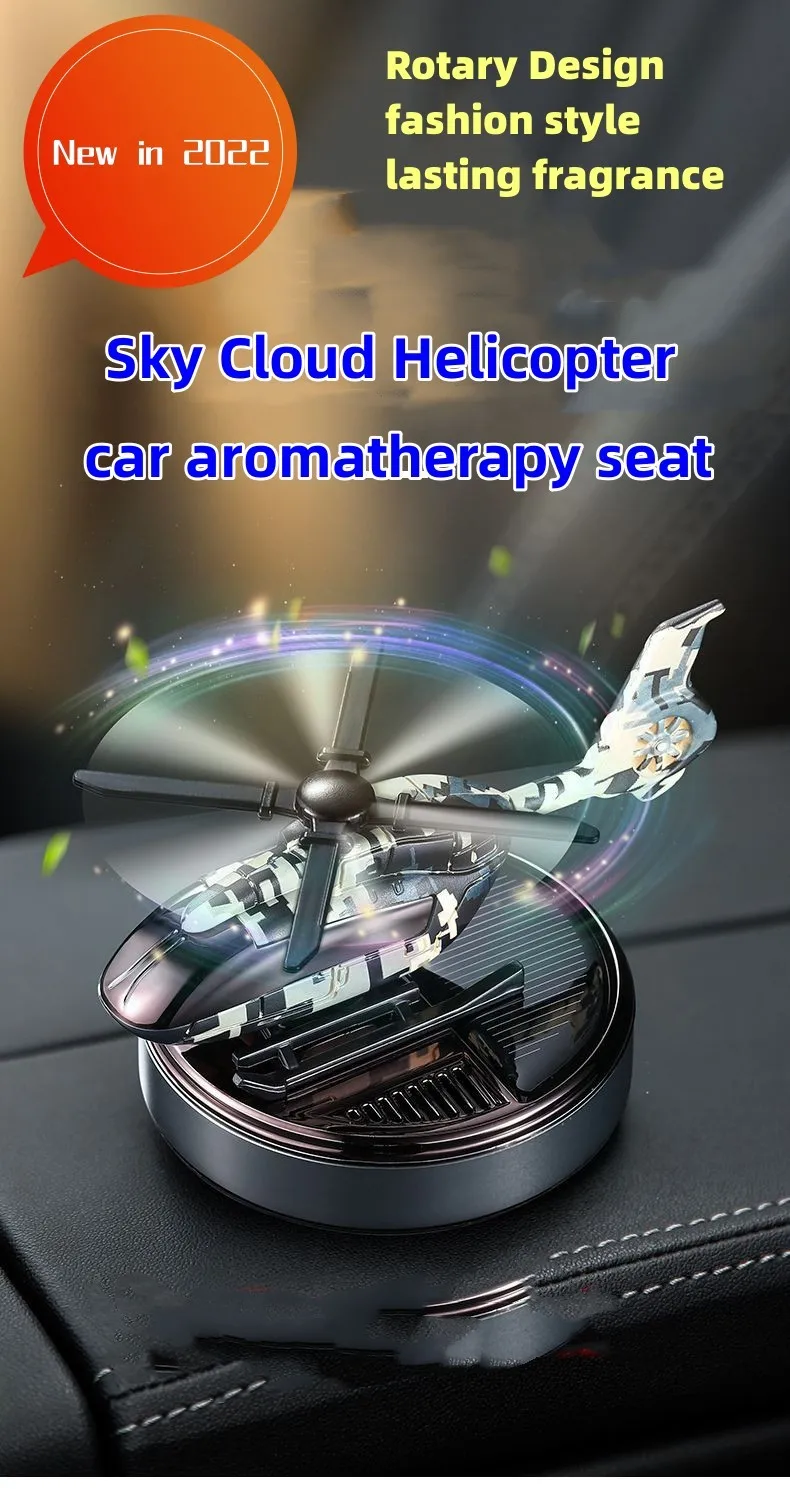 New solar 360-degree rotating military helicopter fighter car aromatherapy - £14.31 GBP+