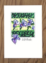 With Thanks Watercolor Floral Greeting Card - £4.13 GBP