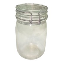 Le Parfait Super Jar 7" Tall Wire Bail Glass Canister France 3.5" Base Vtg Quart image 4