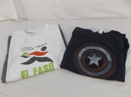 Men&#39;s Large Marvel Captain America Tee &amp; El Paso Marathon Tee bundle 110051 - £10.91 GBP