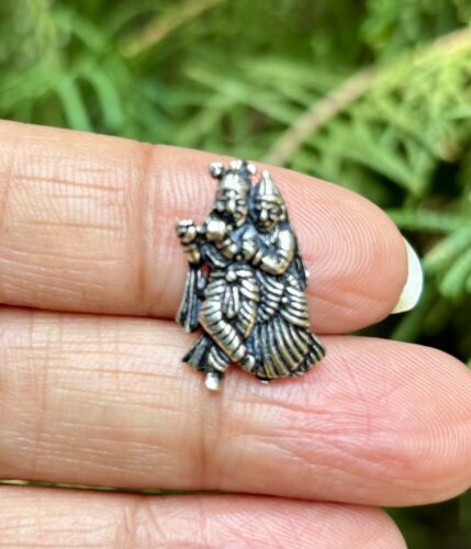 925 Sterling Silver Lord Radha Krishna Pendant, Wearing Temple, Puja 1.64 gm Item image 2