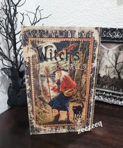 HALLOWEEN WITCH TALES BLACK CAT FAUX BOOK HANDBOOK DISTRESSED STASH BOX ... - $34.99