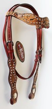 Equine Horse Show Saddle Tack Rodeo Bridle Western Leather Headstall 7817HB - £35.00 GBP