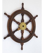 NauticalMart 24&quot; Pirate  Wood and Brass Decorative Ship Wheel - £69.99 GBP