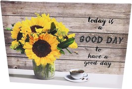 Farm Sunflower Daisy Bathroom Decor Wall Art Rustic Farmhouse Floral Bee - £23.52 GBP