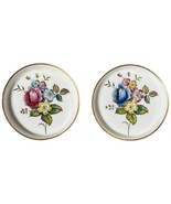 Vintage Pair of Royal Worcester Jeweled Coasters Hand Painted G767 England  - $24.81 CAD
