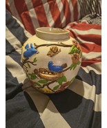 vintage ceramic pottery vase hand-painted, featuring extruded nature - $931.99 MXN