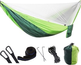 Camping Hammock Double Portable Hammocks With Mosquito Net, Lightweight Nylon - £33.81 GBP