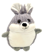 Linzy Bunny Rabbit Plush Stuffed Animal 10&quot; Gray Ribbed Cream Fleece Easter - £12.61 GBP