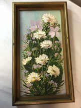 Vintage 3D Acrylic Painting Using Fresh Flowers signed Raymon Da Cassata - £38.93 GBP