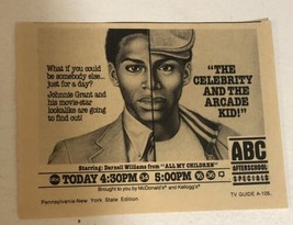 Celebrity And The Arcade Kid Vintage Tv Guide Print Ad Darnell Williams ... - $5.93