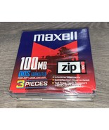 Maxell 100 MB DOS Formatted 3-Pieces Zip 100 NOS - £6.29 GBP