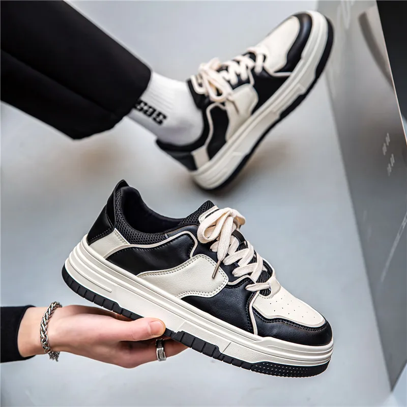 Summer New Flat Shoes Skateboard Shoes Trend Shoes Black and White Bear Skate Sh - £28.60 GBP