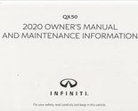 2020 Infiniti QX50 Owner&#39;s Manual Original [Paperback] Infiniti - £68.48 GBP