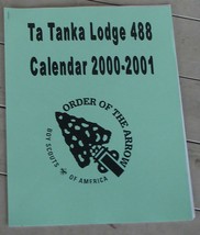 Ta Tonka Lodge 488 Calendar Boy Scouts 2000/01 Printing, Order of Arrow - $2.96