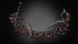 Vintage AE Pink Stone Sterling Silver Bracelet 7&quot; - £23.74 GBP