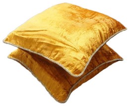 Solid Color Orange Velvet 16&quot;x16&quot; Pillow Case, Glorious Flame - £21.48 GBP+